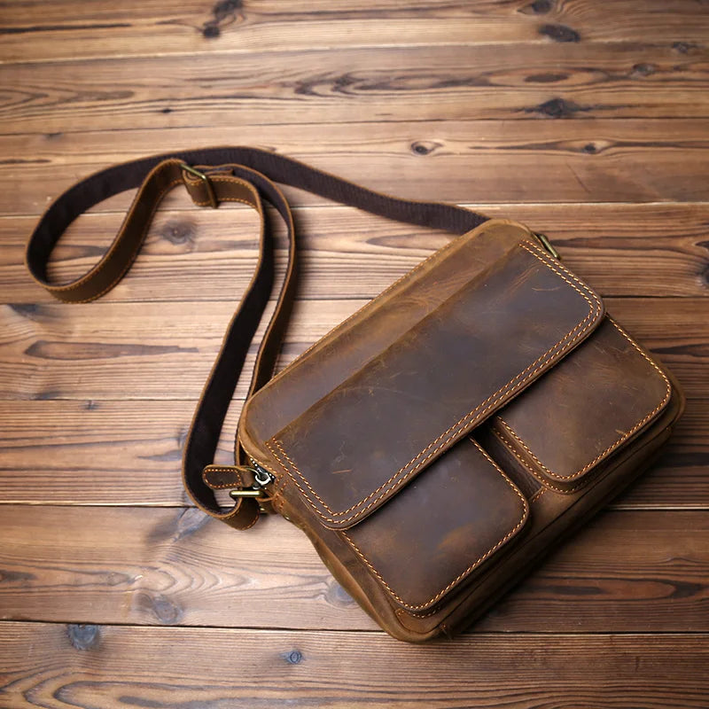Retro Cowhide Leather Messenger Bag™